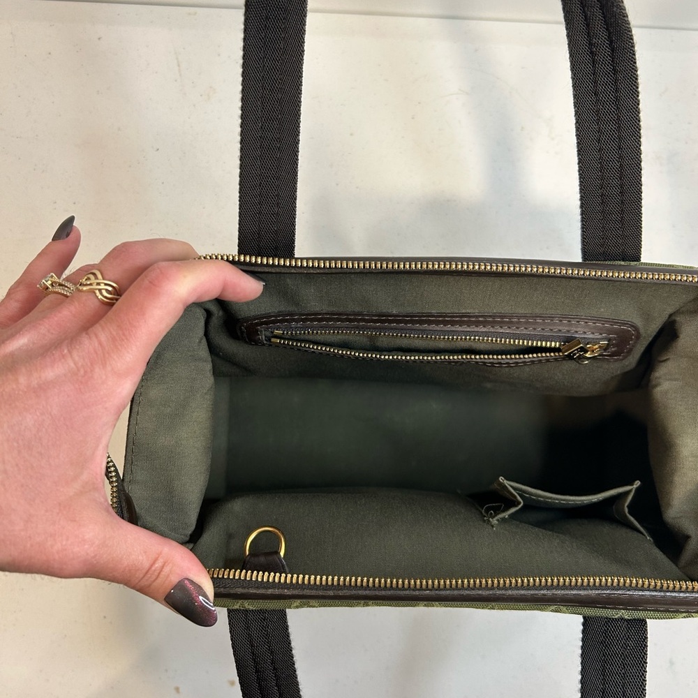 Louis Vuitton Olive Green Monogram Shoulder Bag with Dark Brown Trim - Picture 7 of 8